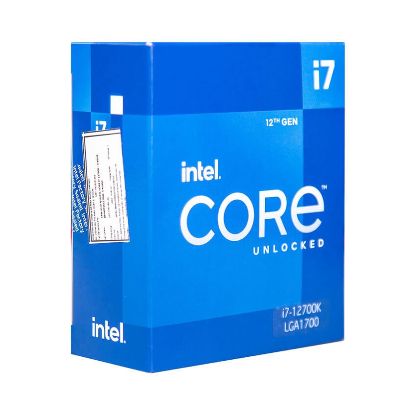 CPU Intel Core i7-12700KF - Tray (Up to 5.0GHz, 12 Nhân 20 Luồng, 25MB Cache, LGA 1700, Alder Lake)