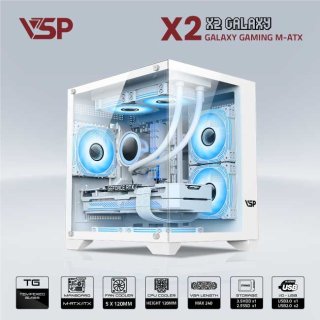 Case VSP Aquanaut X2-M Galaxy ( Trắng/White - Kèm 3Fan Led RGB )