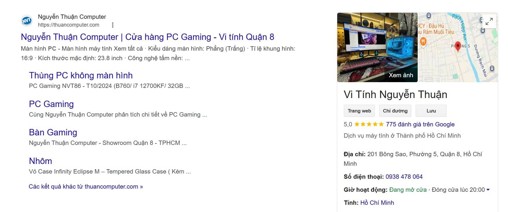 Thông tin Google Maps của Thuận Computer