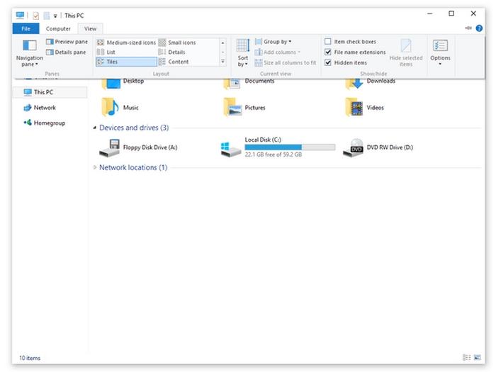 Cách hiện đuôi file nhanh chóng với File Explorer trên máy tính