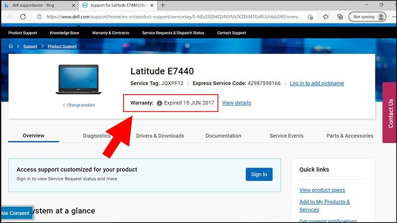 Chỉ cần nhập Service Tag và bấm tra cứu
