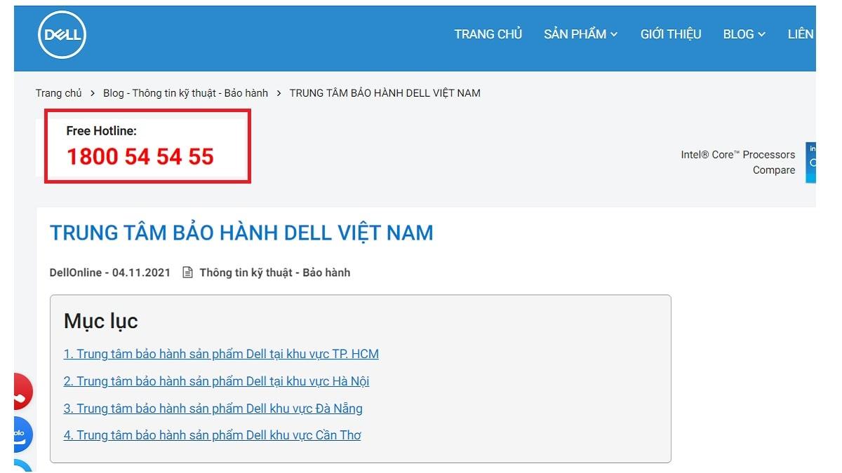 Gọi tổng đài Dell, cung cấp Service Tag để tra cứu bảo hành