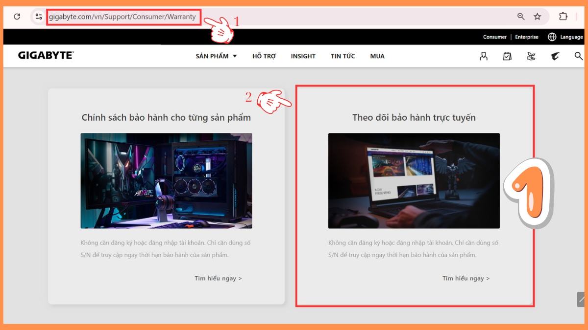 Check bảo hành Gigabyte