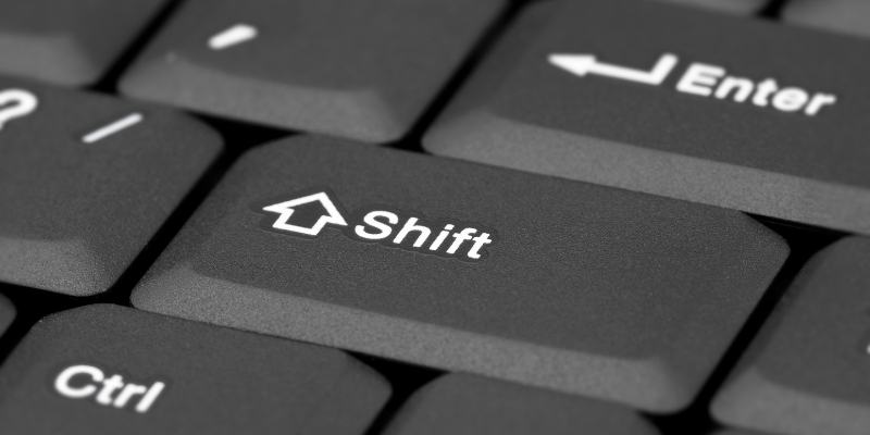 Các phím tắt trong Excel đi kèm với Shift