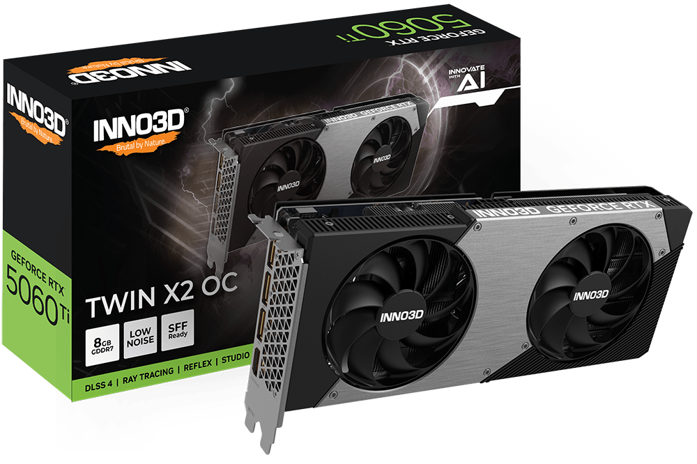 NVIDIA GeForce RTX 5060 Ti 8GB ・OCモデル INNO3D® GeForce RTX™ 5060 Ti 8GB TWIN X2 OC WHITE - 株式会社