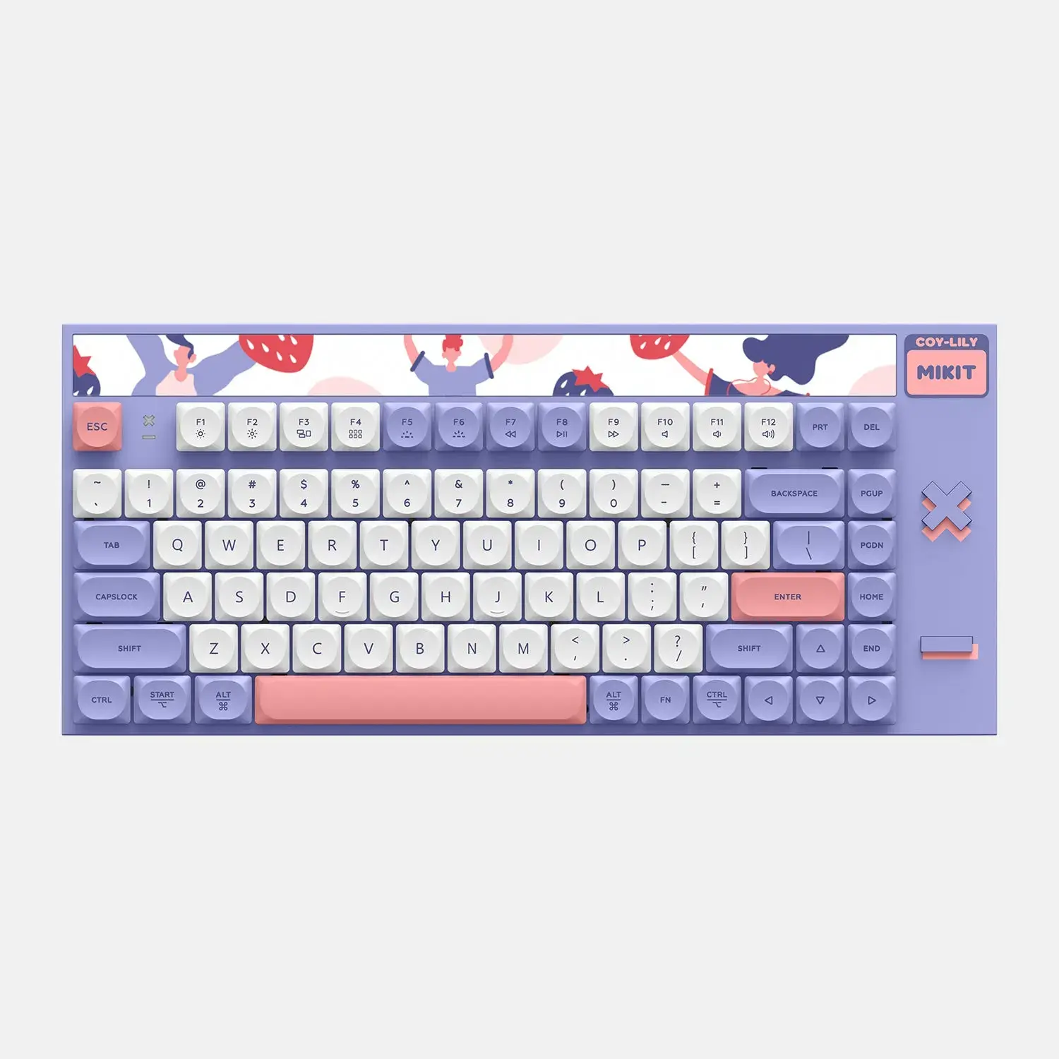 Bàn phím cơ Mikit CL80 Lavanderry (Low Profile/3 Mode/Mini Gold Pink/ RGB)