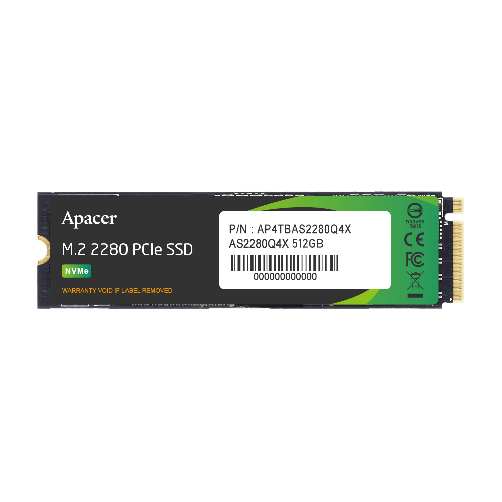Ổ cứng SSD Apacer AS2280Q4X 512GB M.2 PCIe Gen4x4 (4500MB/s – 2500MB/s)