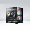 Case Cooler Plus CPC-X34B (Kèm 3Fan Led RGB, M-ATX, AIO 240 Top) - Black/Đen