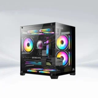 Case Cooler Plus CPC-X34B (Kèm 3Fan Led RGB, M-ATX, AIO 240 Top) - Black/Đen