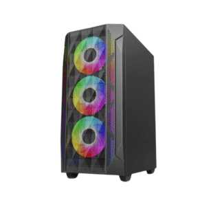 Case Gaming Cooler Plus EB02 (E-ATX , Sẵn 3 Fan Led) - Black/Đen