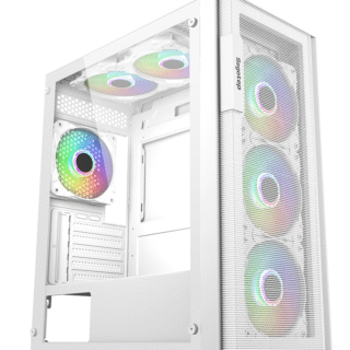 Case Segotep Axe 5 (ATX/ Sẵn 4 fan RGB) - White/Trắng