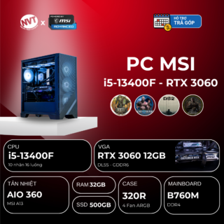 PC MSI i5-3060 ( i5-13400F | RTX 3060 12GB | RAM 32GB | SSD 500GB | 650W )