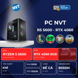 PC NVT AMD R7-5060 WHITE ( R7-5700X3D | RTX 5060 8GB | RAM 32GB | SSD 500GB | 750W )