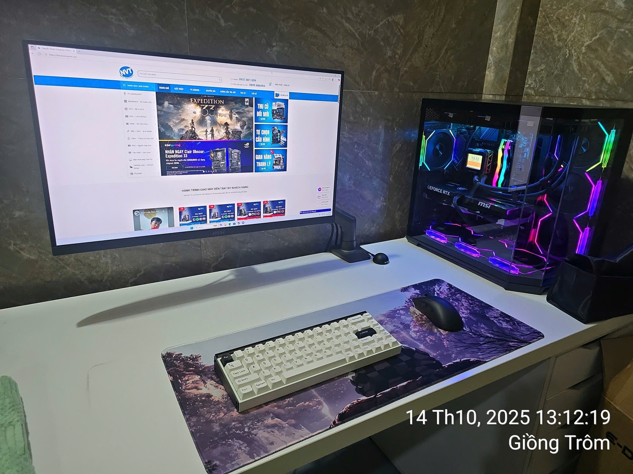 GÓC PC GAMING 107: i7 14700KF | RAM 32GB | 1TB M2 | RTX 5070 12GB (T10/25)