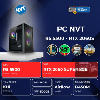 PC NVT AMD R5-5060 ( R5-7500F | RTX 5060 8GB | RAM 16GB | SSD 500GB | 650W )