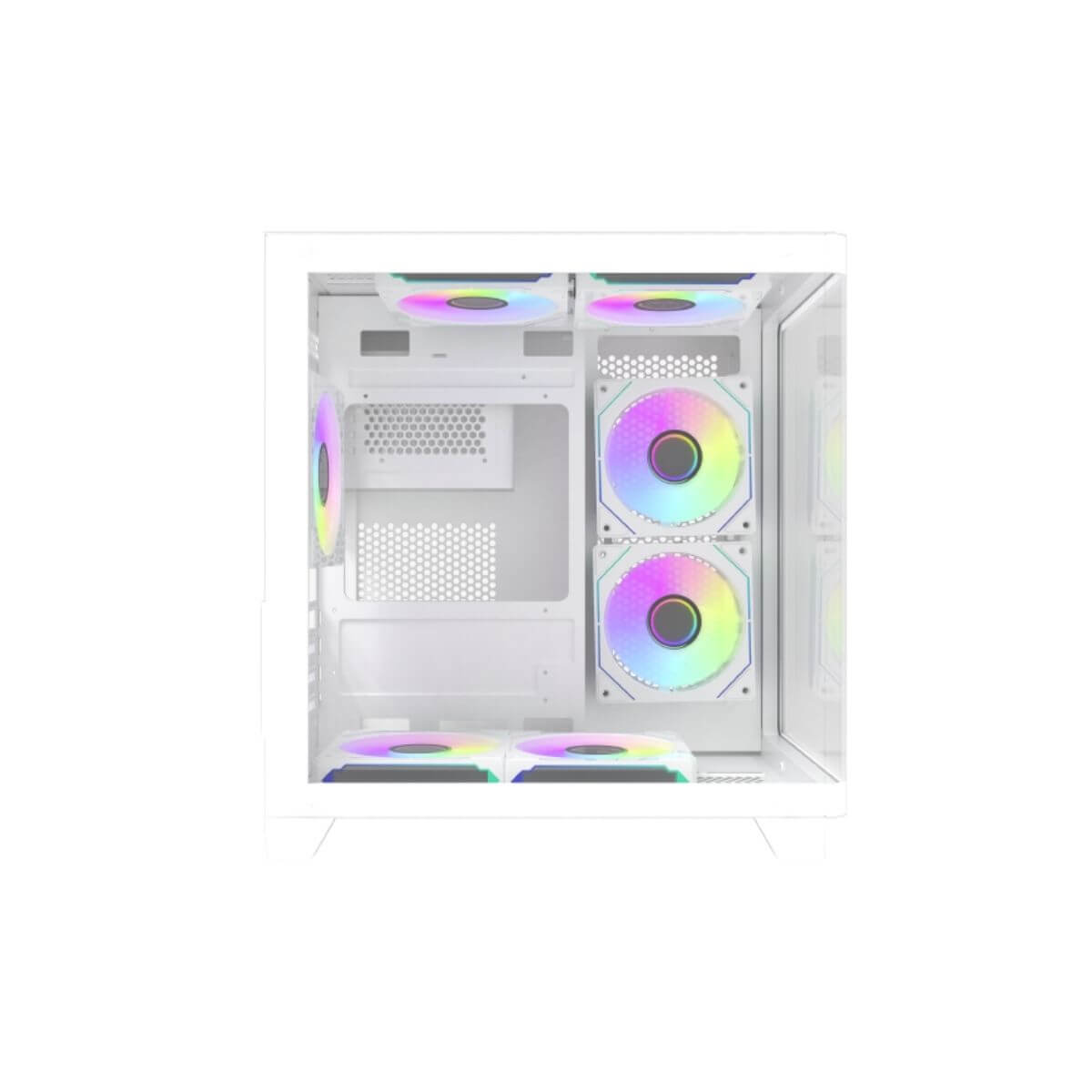 CASE MAGIC GM-02 CURVED White (M-ATX) – ( Kèm 3 Fan )