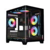 CASE MAGIC GM-02 CURVED Black (M-ATX) – ( Kèm 3 Fan )