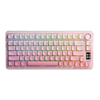 Bàn phím cơ Gaming AULA S75 Pro Tri-Mode ( Hồng Gradient / 80 Phím / Hot Swap / Grey Wood V3 Switch )