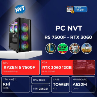 PC NVT AMD R57-3060 ( R5-7500F | RTX 3060 12GB | RAM 16GB | SSD 256GB | 650W )