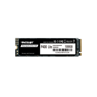 SSD PATRIOT 1TB P400 LITE M.2 2280 NVMe Gen 4×4 P400LP1KGM28H (3500MB/s – 2700MB/s)